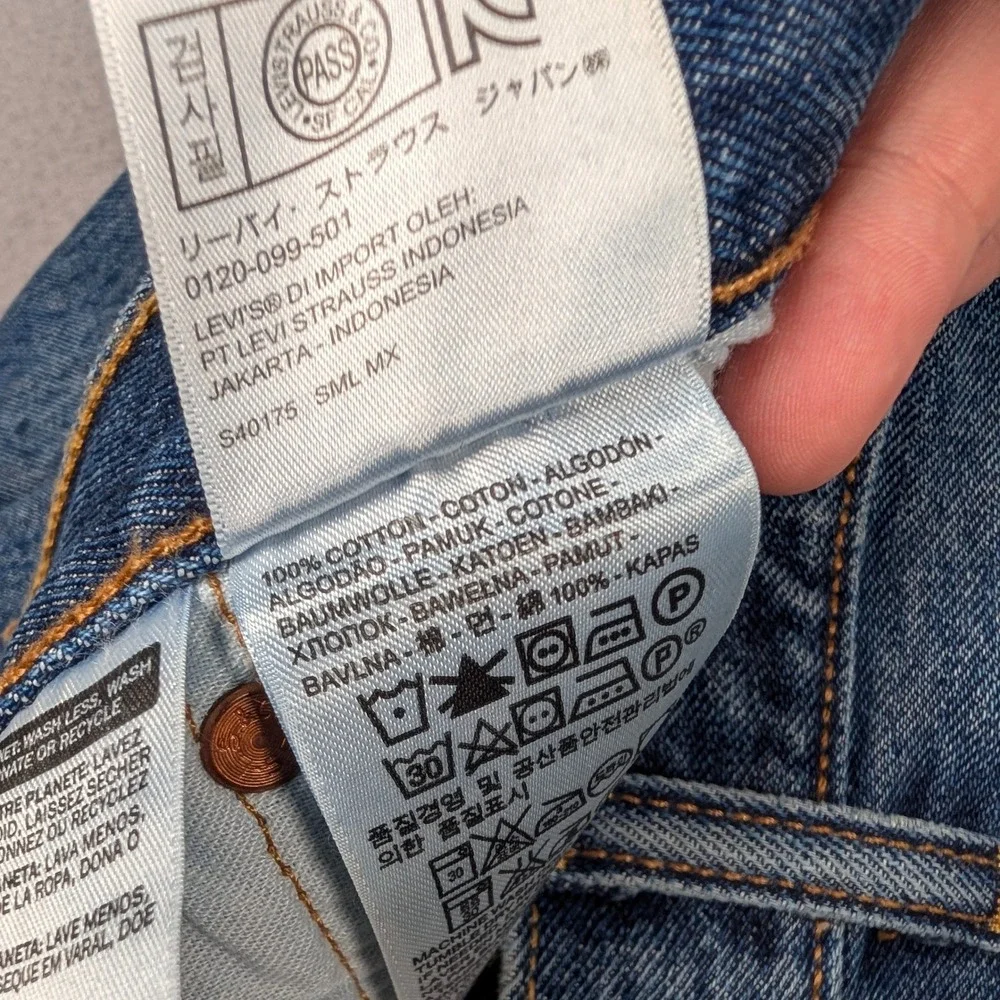 Levi's 501 Original Jeans Mens 38x30 Blue Straight Leg Button Fly Cotton Denim